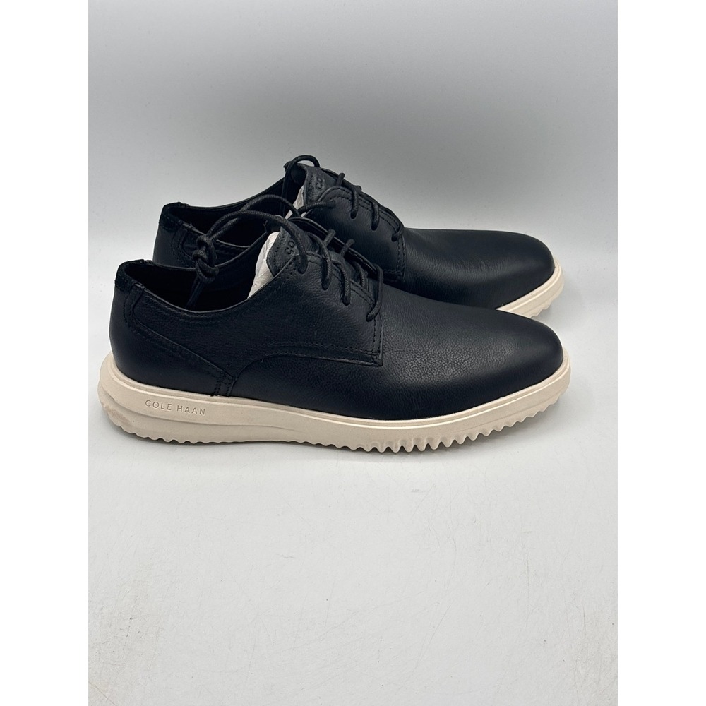Cole Haan GRND+ Plain Toe Oxford Mens 8.5 Black Leather Ivory C36934